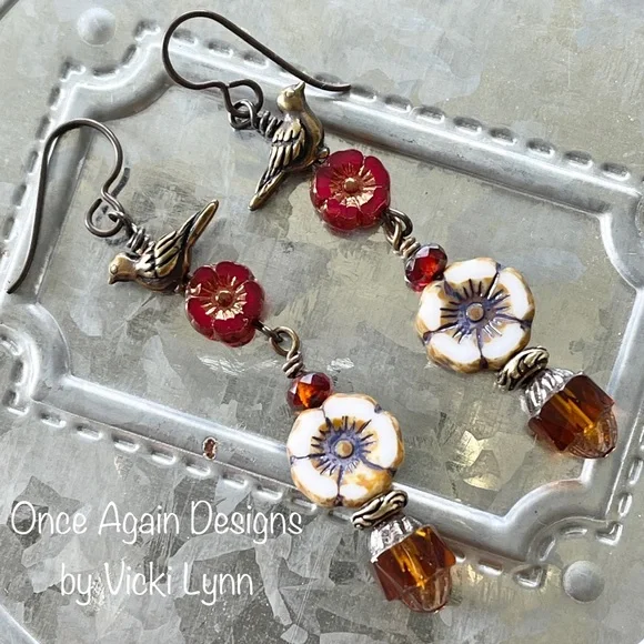 ARTISAN Earrings - “Desert Rose” Dangles - Picture 5 of 9